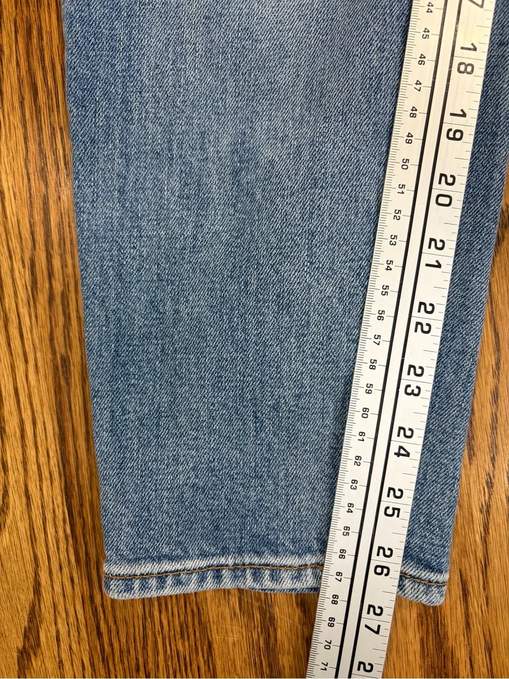 7 For All Mankind Asymmetrical Cross-over Fly Blue Jeans (31) - Picture 7 of 8
